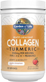 Grass Fed Multi Sourced Collagen Turmeric 550 MG 7.76 oz (220g) Powder Apple Cinnamon