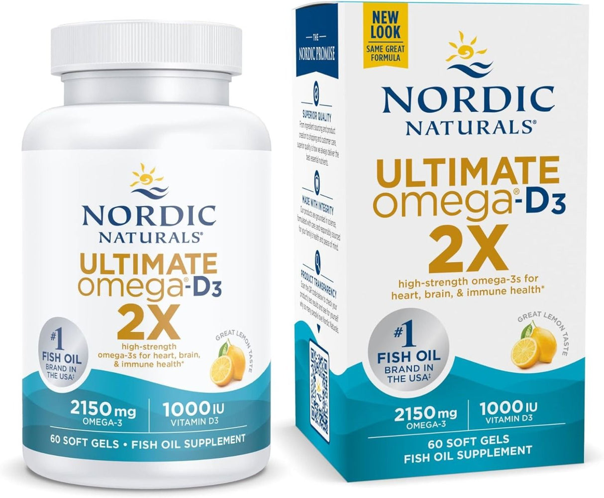 Ultimate Omega 2x with Vitamin D3 60 Softgels Lemon