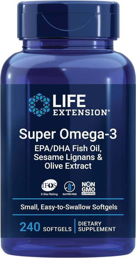 Super Omega-3 EPA/DHA with Sesame Lignans & Olive Extract Softgels