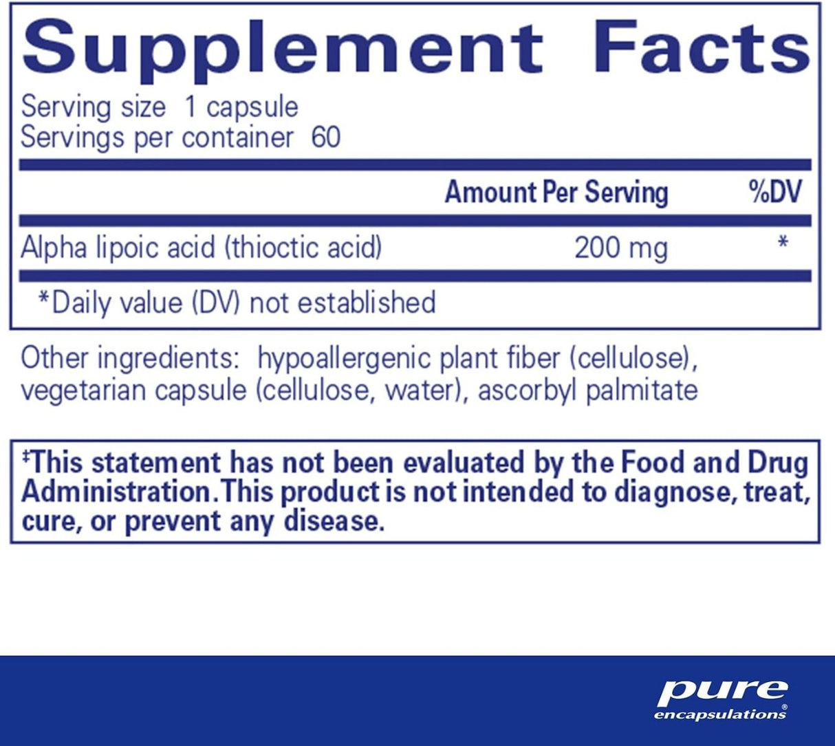 Alpha Lipoic Acid 200 Mg 60 Veggie Caps