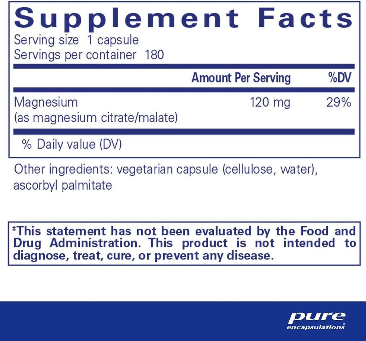 Magnesium Citrate/Malate 120 MG Capsules