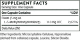 5-MTHF 5mg 5 Mg 60 Veggie Caps