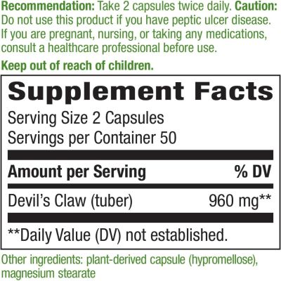 Devils Claw Root 100 Capsules