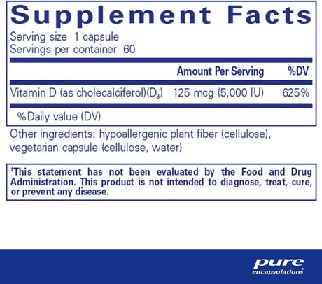 Vitamin D3 5000 IU 60 Capsules