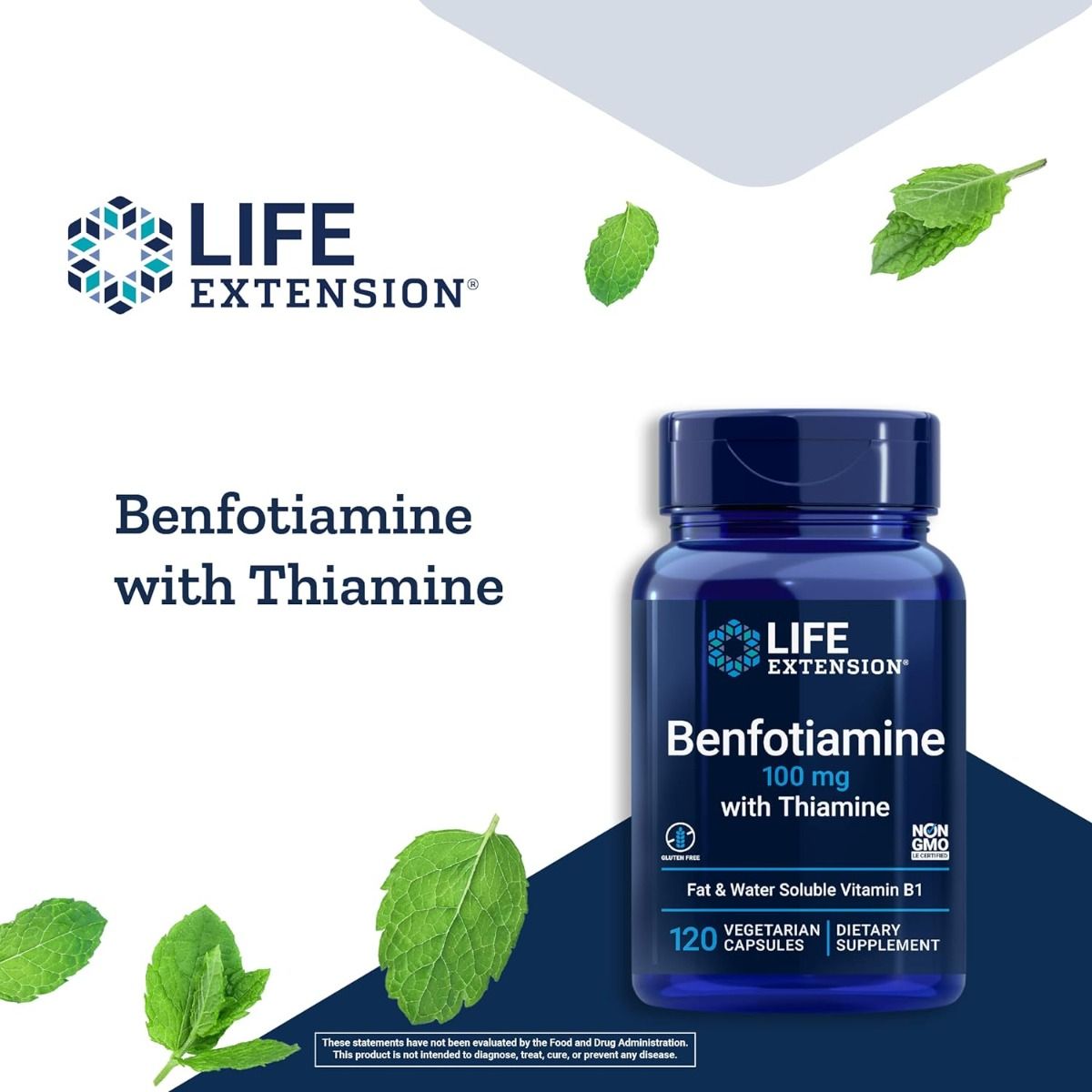 Benfotiamine with Thiamine 100 MG 120 Veggie Caps