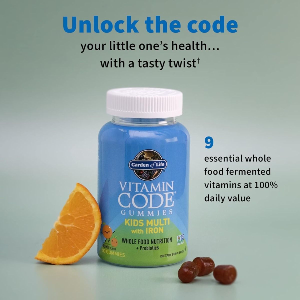 Vitamin Code Kids Multi with Iron 90 Gummies Orange