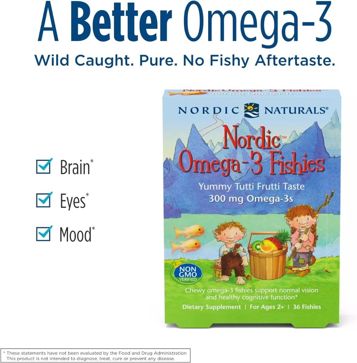 Nordic Omega-3 Fishies 36 Gummies Tutti Frutti