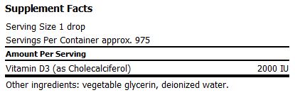 Liquid Vitamin D3 50 Mcg 2000 IU 1 Oz Liquid