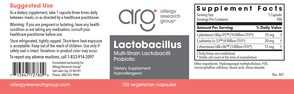 Lactobacillus Plantarum / Rhamnosus / Salivarius 100Veggie Caps