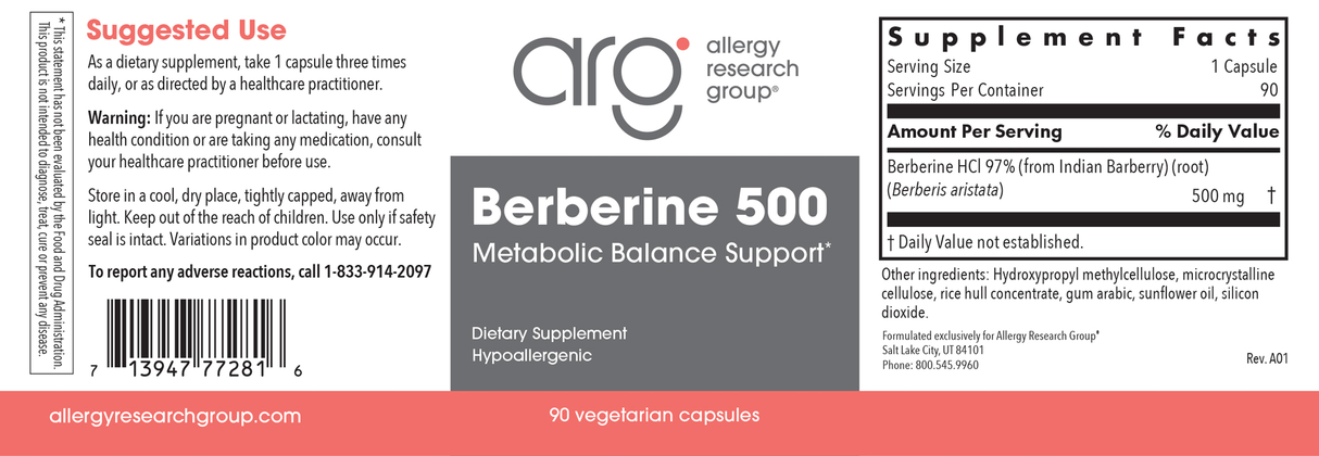 Berberine 500 90Veggie Caps