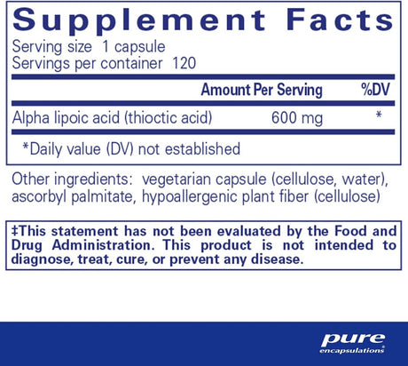 Alpha Lipoic Acid 600 MG 120Veggie Caps