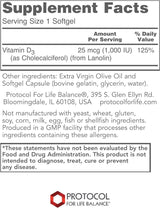 Vitamin D3 1,000 IU 120 Softgels