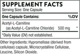 Acetyl-L-Carnitine FKA Carnityl 500 Mg 60veggie Caps