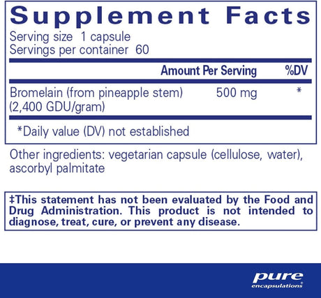 Bromelain 2400 500 MG 60 Capsules