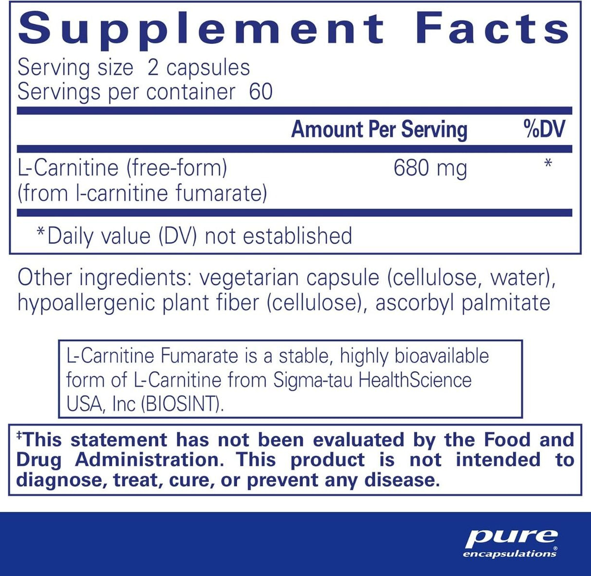 L-Carnitine Fumarate 340 MG 120 Capsules