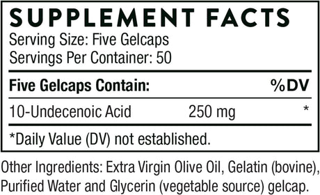 Undecylenic Acid FKA Formula SF722 250 MG 250Gelcaps