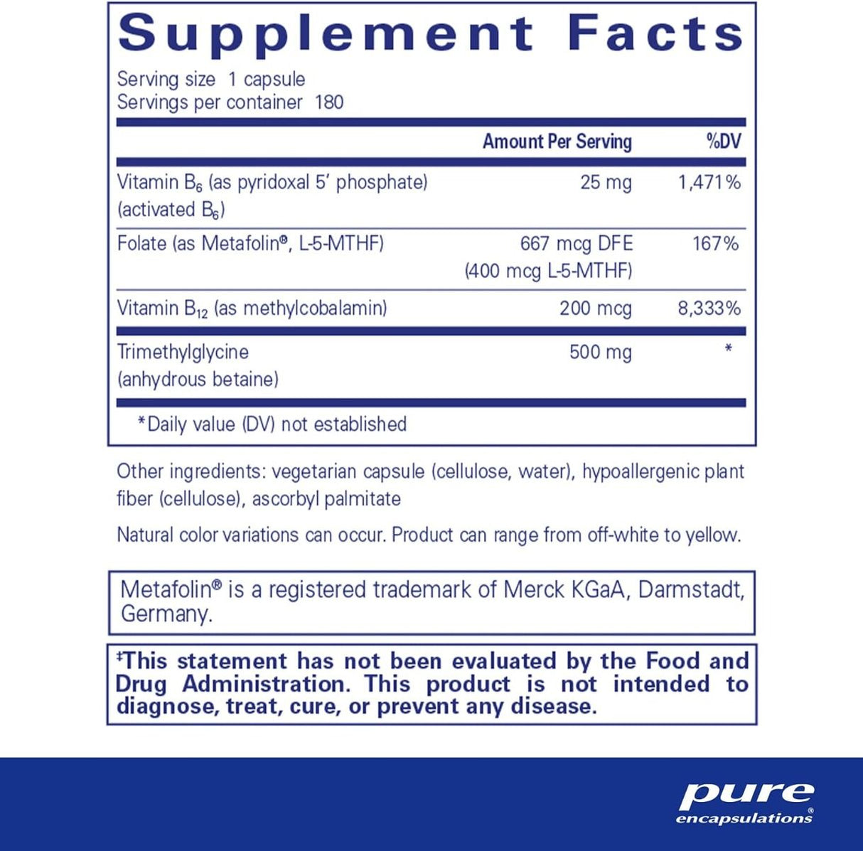 Homocysteine Factors 180 Capsules