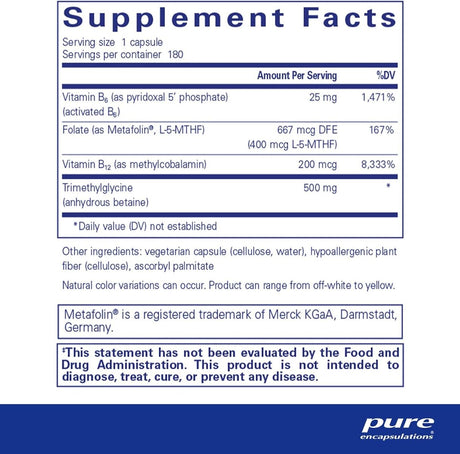 Homocysteine Factors 180 Capsules