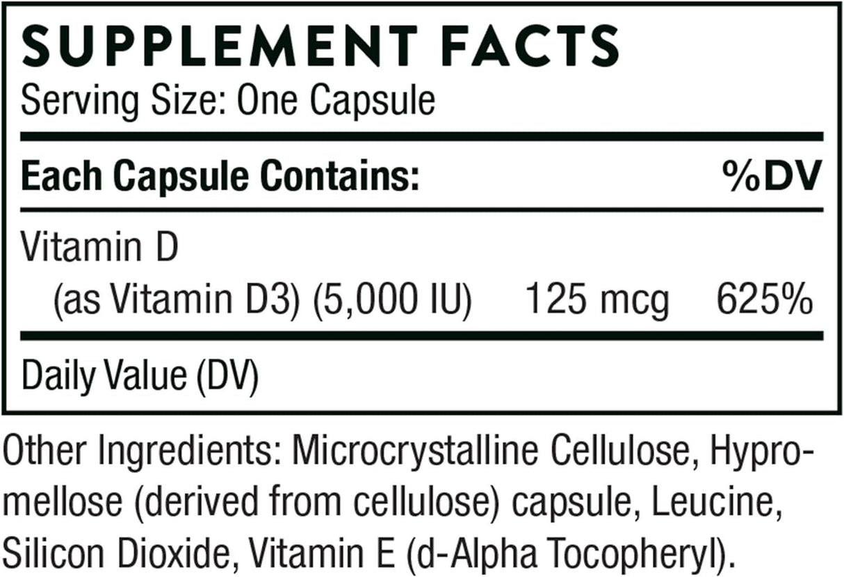 Vitamin D-5000 5000 IU 60 Veggie Caps