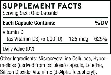 Vitamin D-5000 5000 IU 60 Veggie Caps