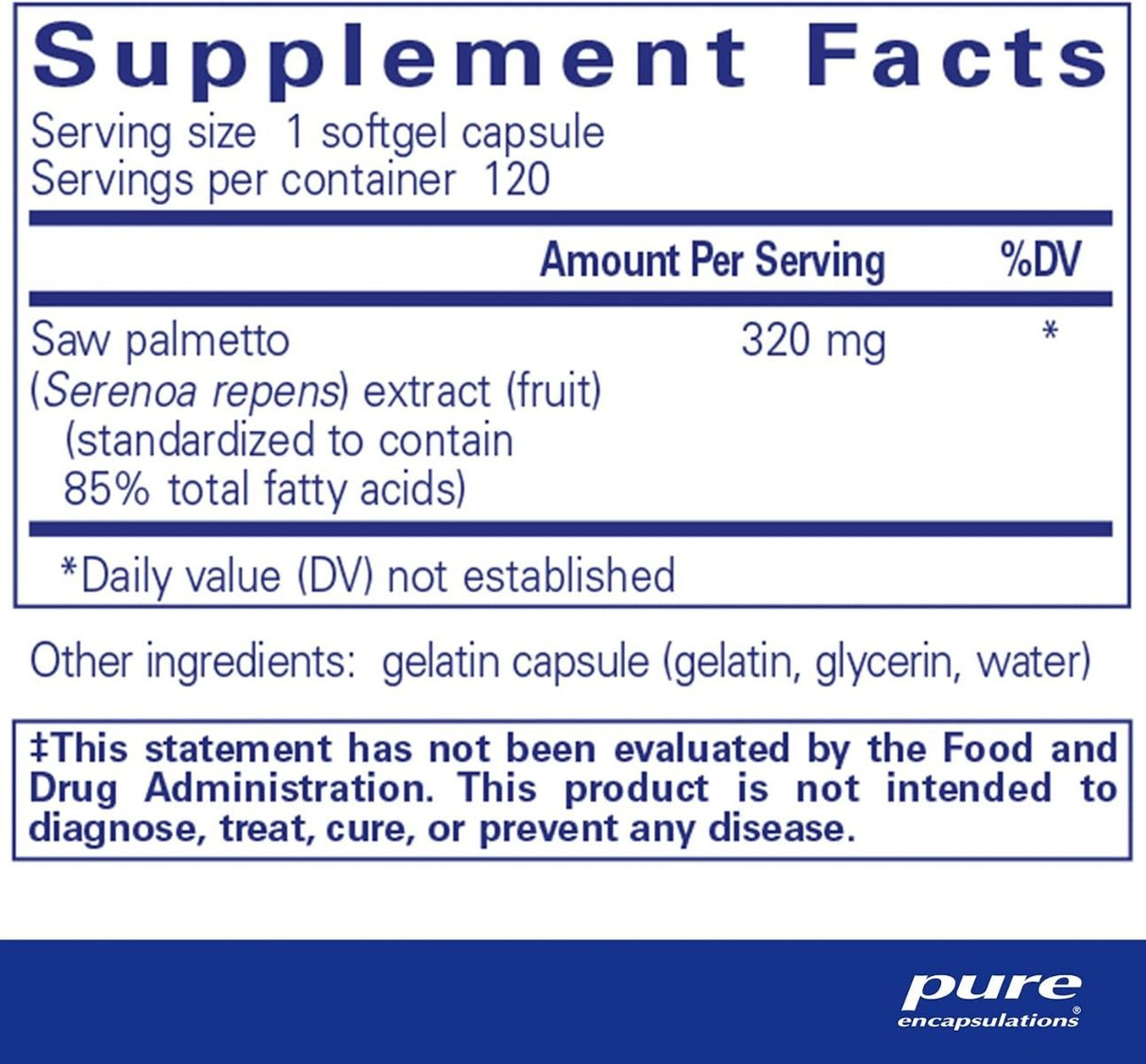 Saw Palmetto 320 120 Softgels