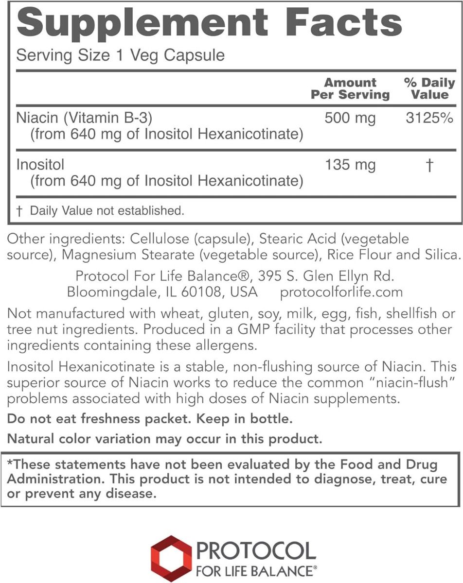 Flush-Free Niacin 500 MG 90 Veggie Caps