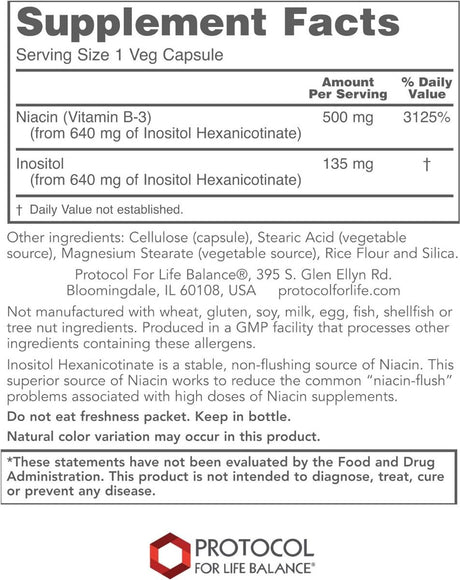 Flush-Free Niacin 500 MG 90 Veggie Caps