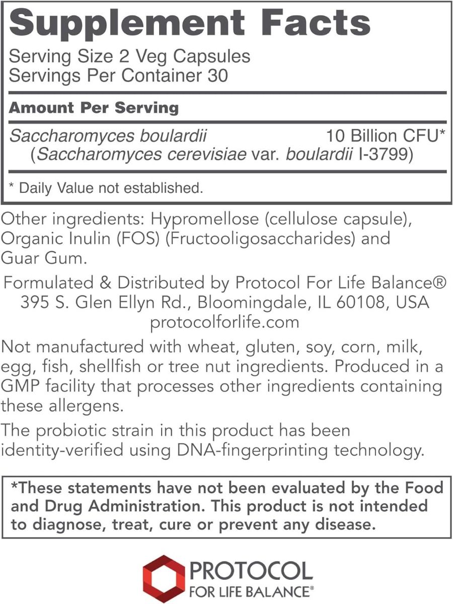 Saccharomyces Boulardii 60 Capsules