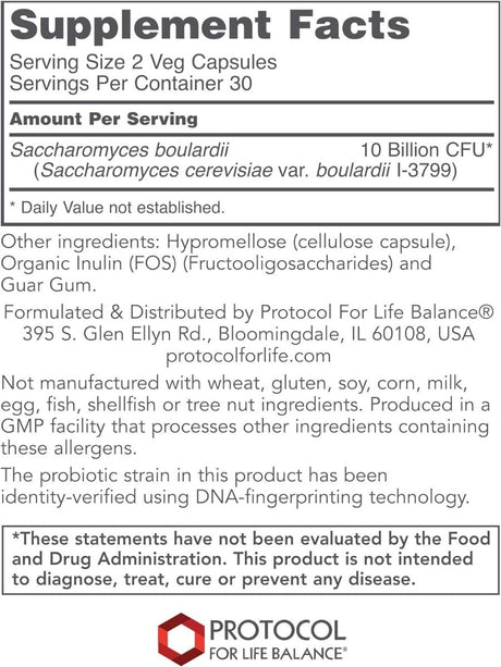 Saccharomyces Boulardii 60 Capsules