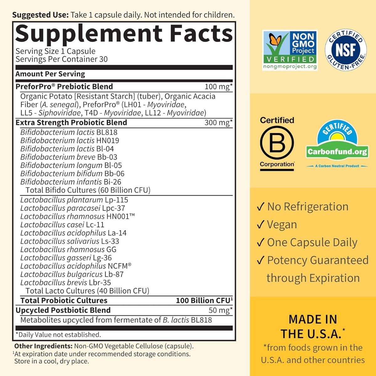 Dr. Formulated Probiotics 100 Billion 30 Veggie Caps