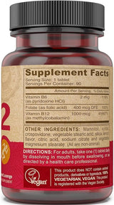 Vegan Sublingual Vitamin B-12 90 Sublingual Tablets