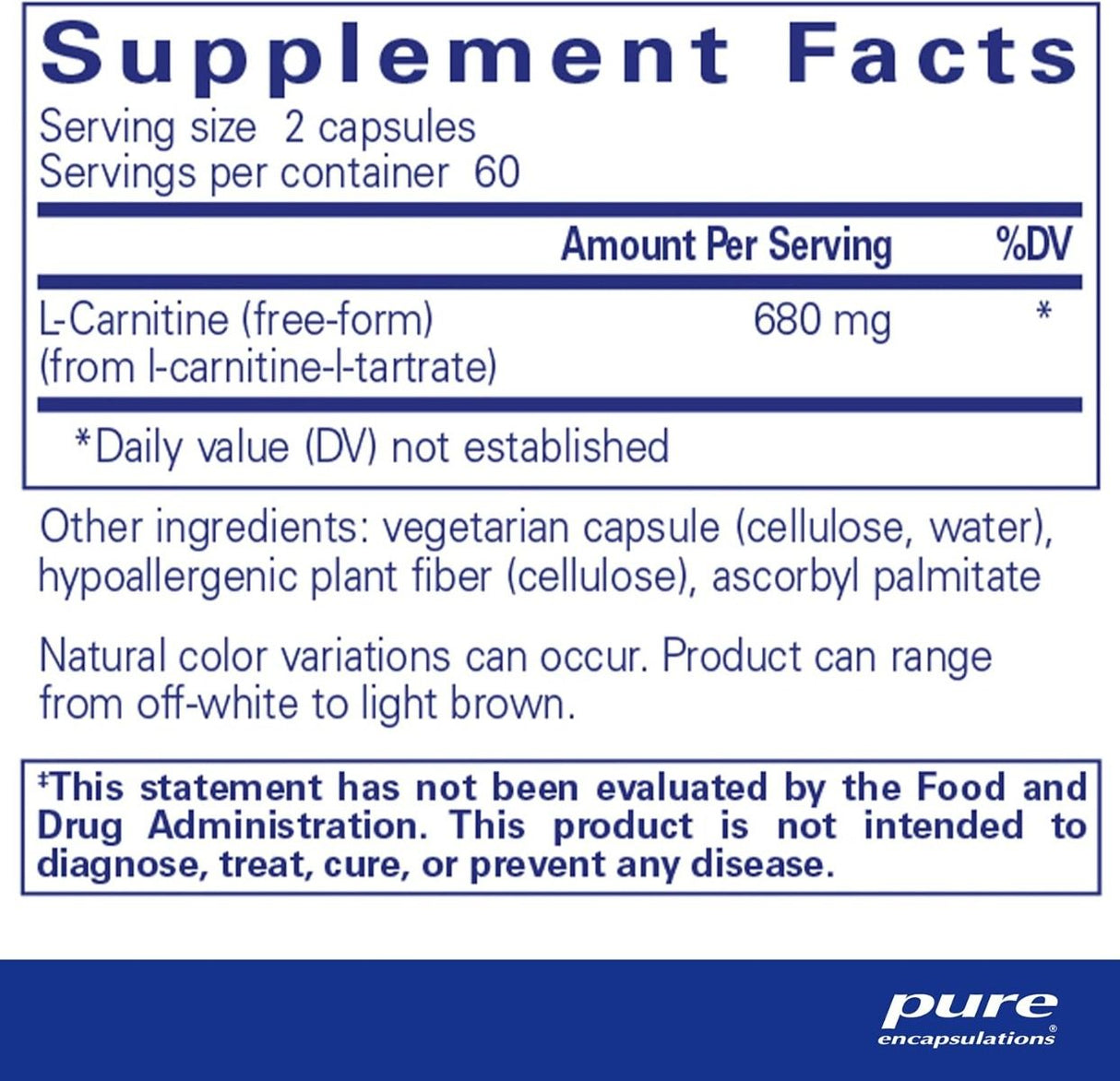 L-Carnitine 120 Veggie Caps