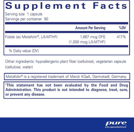 Folate 1,000 1000 MCG 90 Veggie Caps