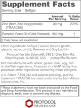 Zinc Glycinate 30mg Albion TRACCS Zinc 120 Softgels