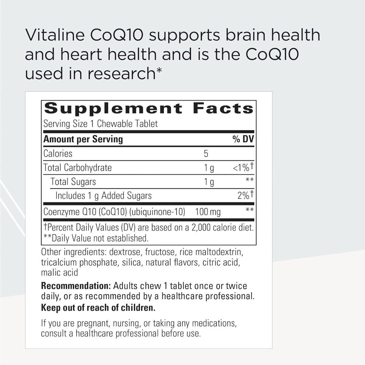 Vitaline CoQ10 Chewable 100 MG 30 Chewable Wafers Tropical Fruit