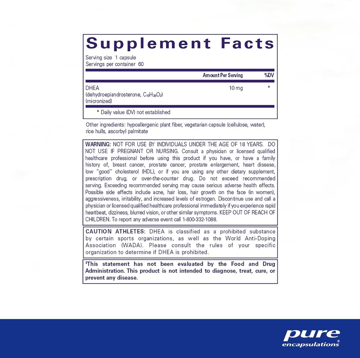 DHEA Micronized 10 MG 60 Capsules