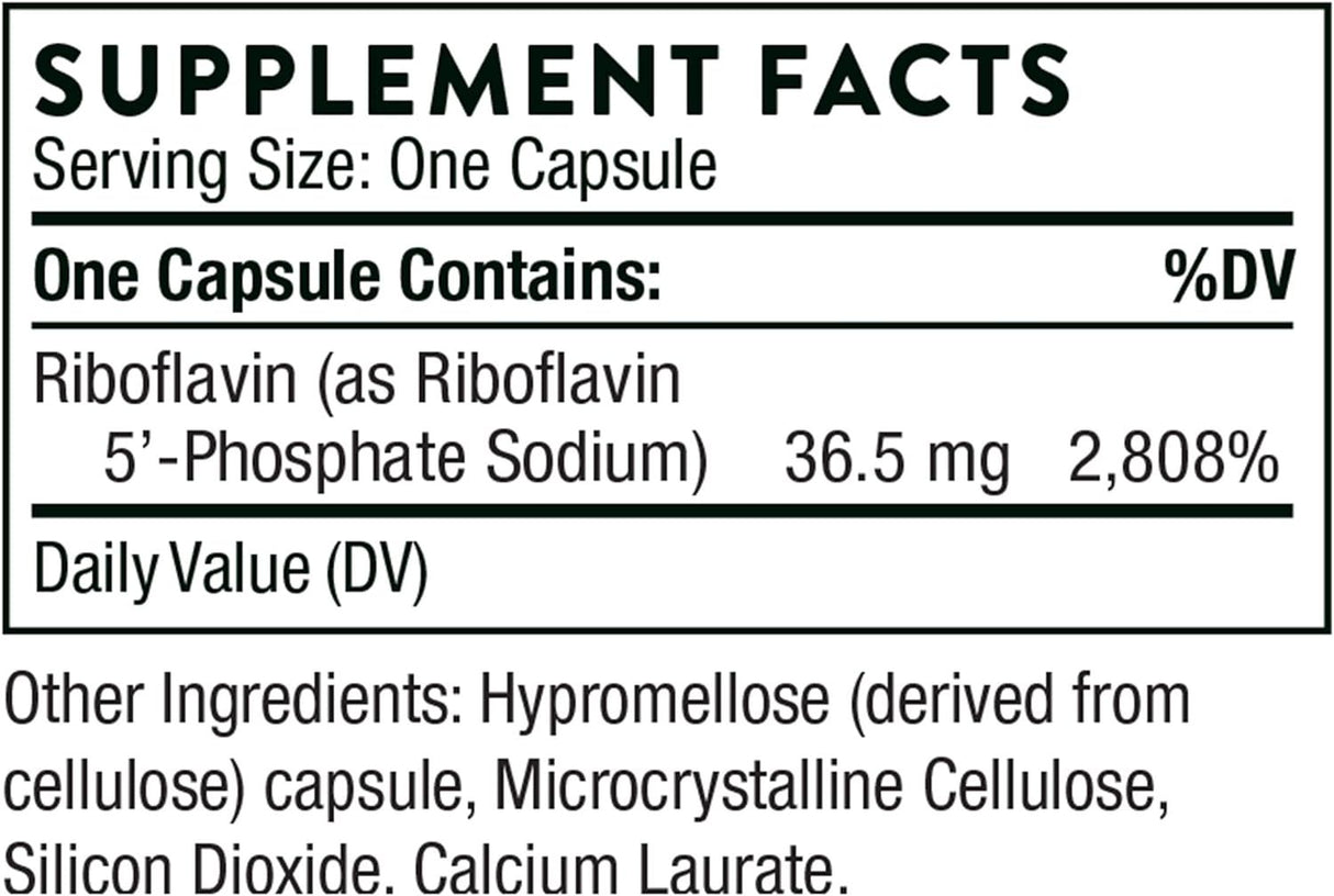 Riboflavin 5' Phosphate 36.5 Mg 60 Veggie Caps