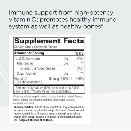 Vitamin D3 2000 IU 120 Chewable Tablets