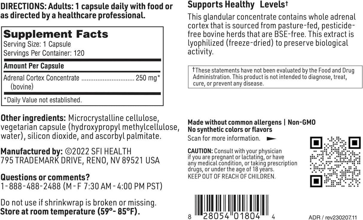 Adrenal Cortex 250 MG 120 Veggie Caps