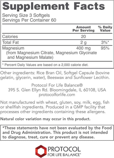 Magnesium Citrate 180 Softgels