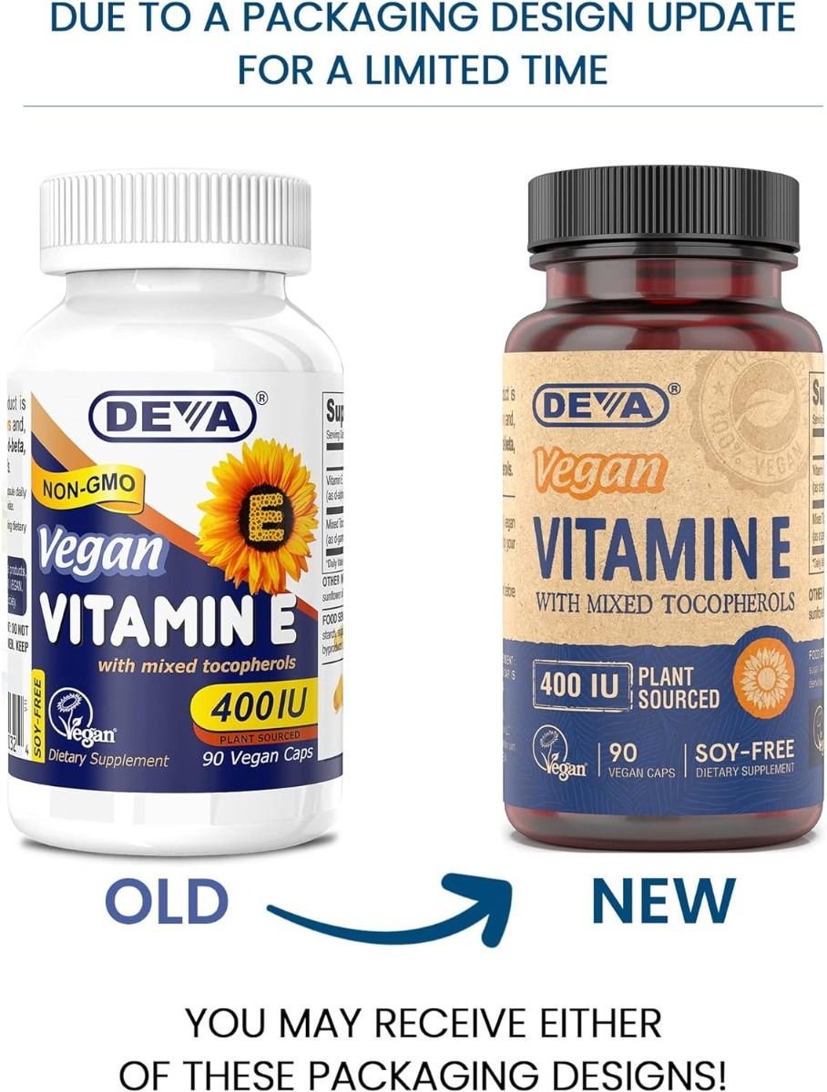 Deva Vegan Vitamin E with Mixed Tocopherols 400 IU