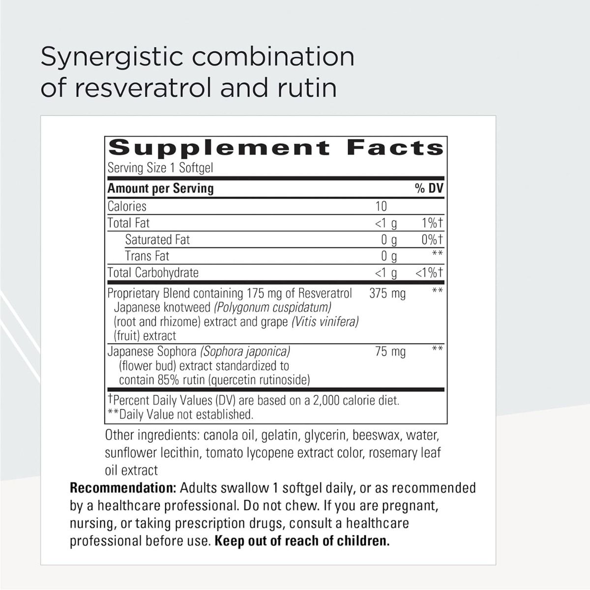 Resveratrol Ultra High Potency 60 Softgels