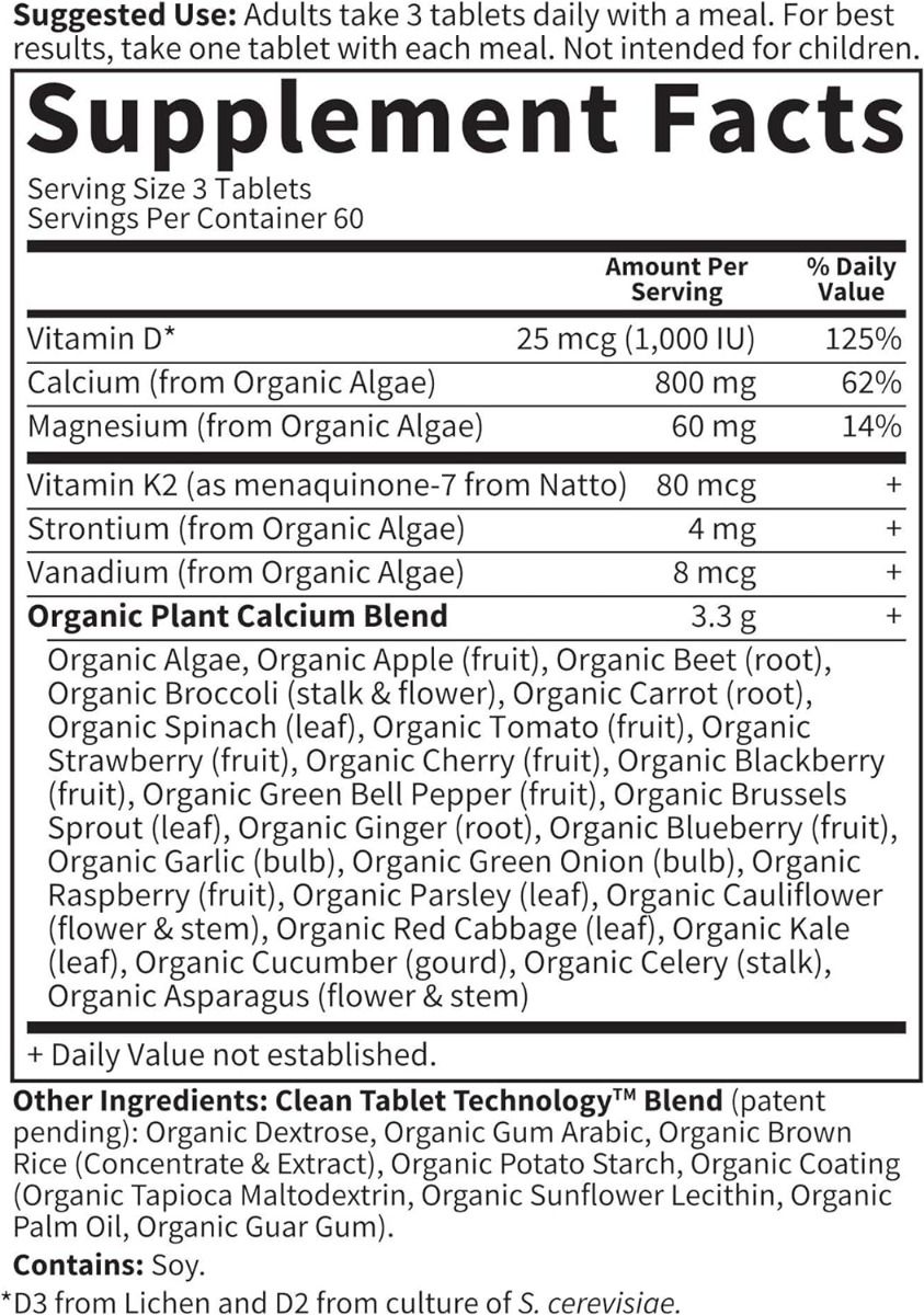 Mykind Organics Organic Plant Calcium 180 Vegan Tablets