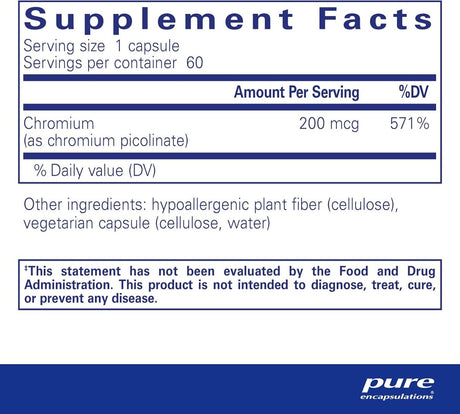 Chromium Picolinate 200 MCG 60 Veggie Caps