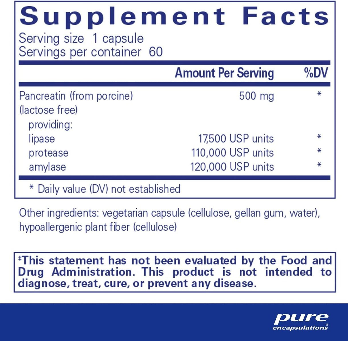 Pancreatic Enzyme Formula 60 Capsules