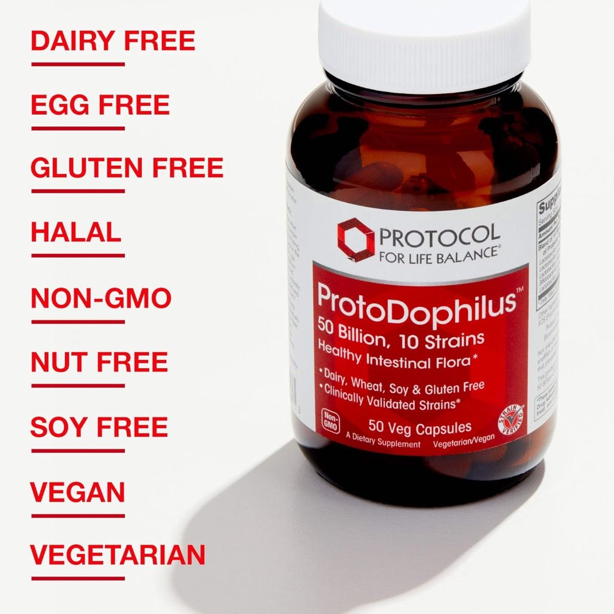 ProtoDophilus 50 Billion, 10 Strains (F) 50 Vegan Capsules