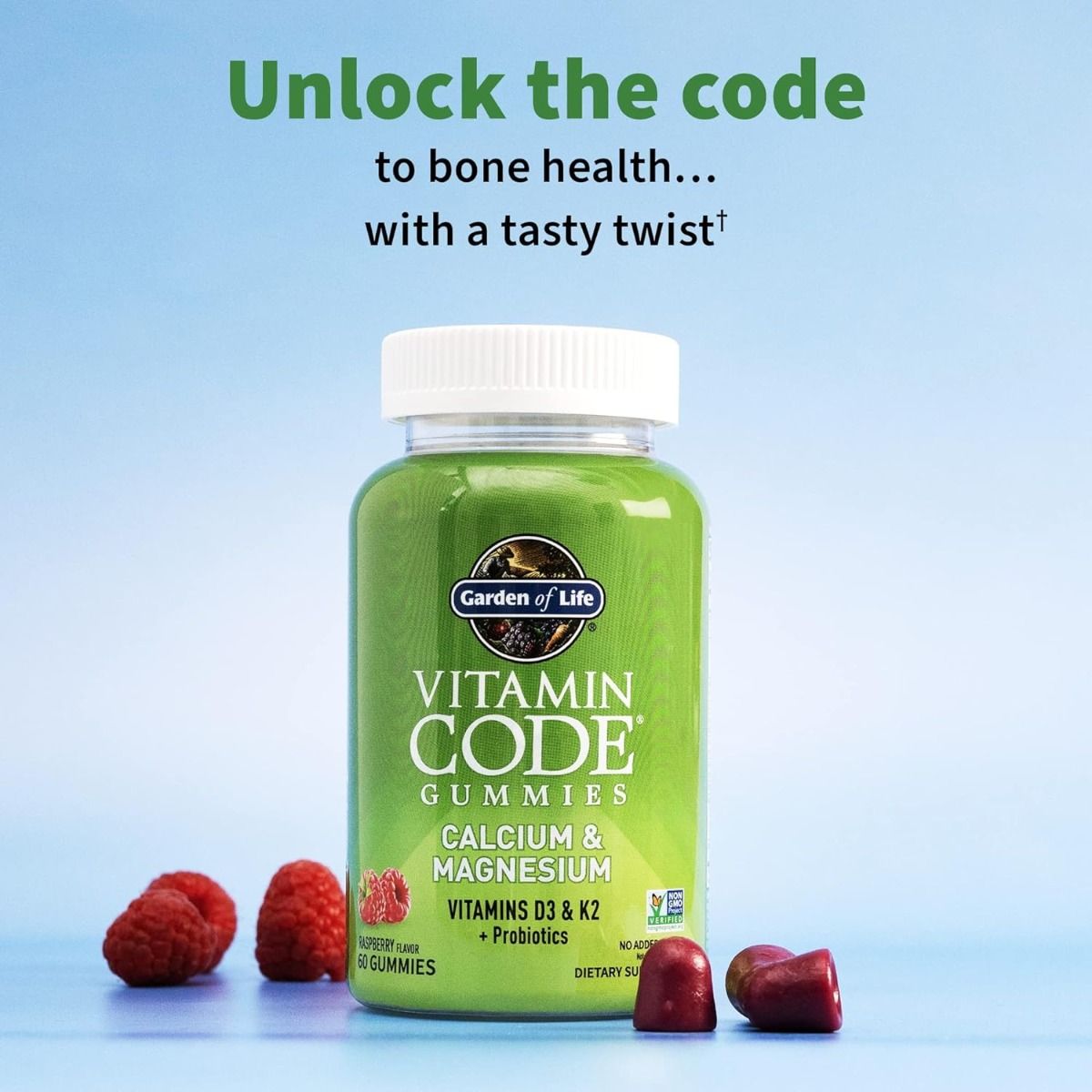 Vitamin Code Calcium & Magnesium 60 Gummies Raspberry