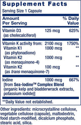 Vitamins D and K with Sea-Iodine 60 Capsules