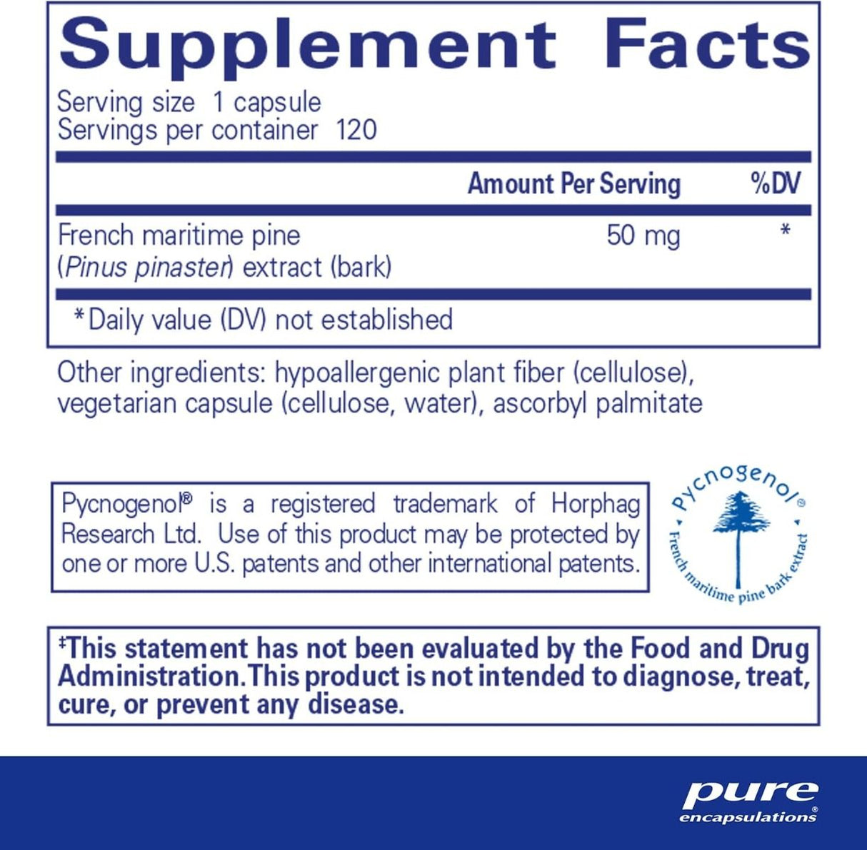 Pycnogenol 50 Mg 120 Veggie Caps