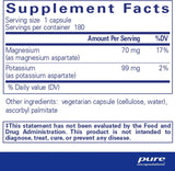 Potassium Magnesium Aspartate 180 Veggie Caps